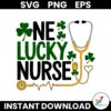 St Patricks Day One Lucky Nurse Shamrocks SVG