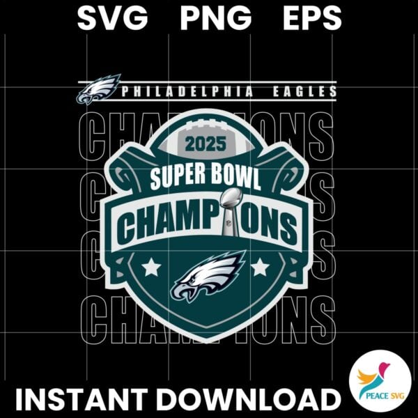 Super Bowl LIX Champions Philadelphia Eagles 2025 Svg