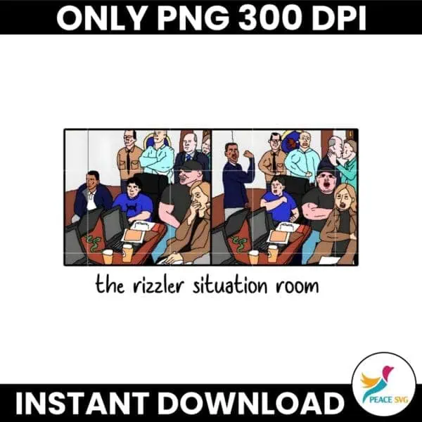 The Rizzler Situation Room Cartoon Funny Meme PNG