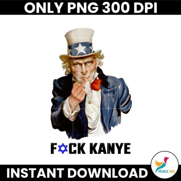 Uncle Sam Mindle Finger Fuck Kanye Antisemitism PNG