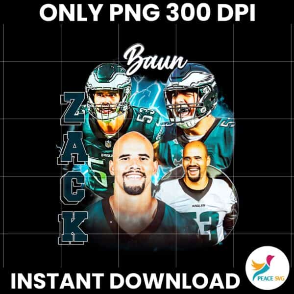 Vintage 90S Zack Baun Retro Philadelphia Eagles Football PNG