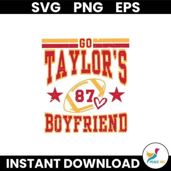 Vintage Go Taylors Boyfriend Travis And Taylor Football SVG