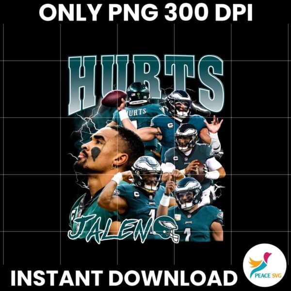 Vintage Jalen Hurts Philadelphia Eagles Super Bowl Png