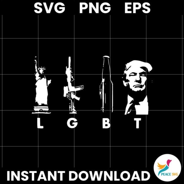 Vintage Lgbt Liberty Gun Beer Trump SVG