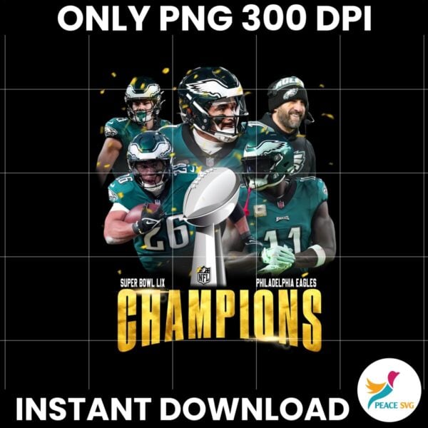 Vintage Philadelphia Eagles Champions Super Bowl LIX Png