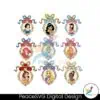 Vintage Watercolor Princess Squad Coquette Magical Mirror Png Bundle