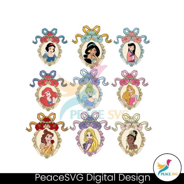 Vintage Watercolor Princess Squad Coquette Magical Mirror Png Bundle