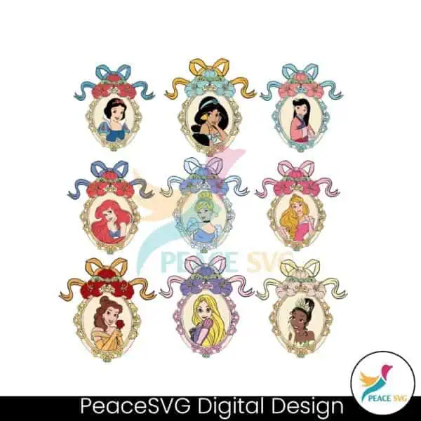 Vintage Watercolor Princess Squad Coquette Magical Mirror Png Bundle