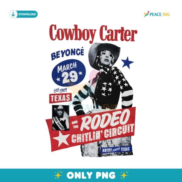 Western Vintage Cowboy Carter Beyonce March 29 PNG