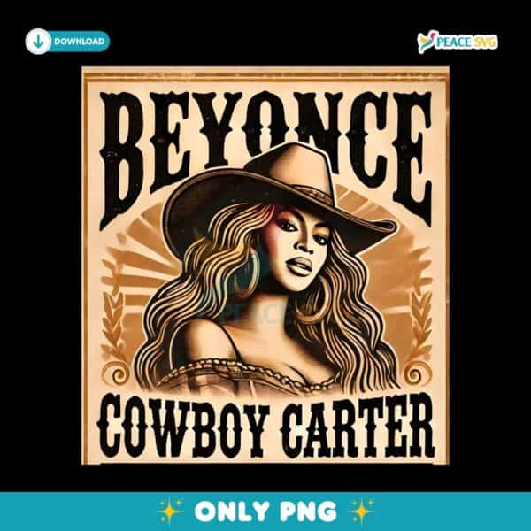 Western Vintage Style Beyonce Cowboy Carter Music Tour PNG