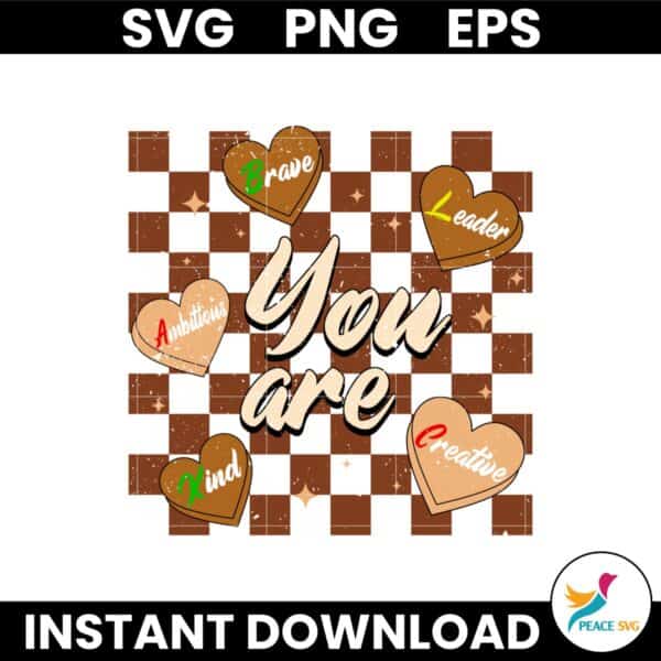 You Are Black History Candy Heart Checkered SVG