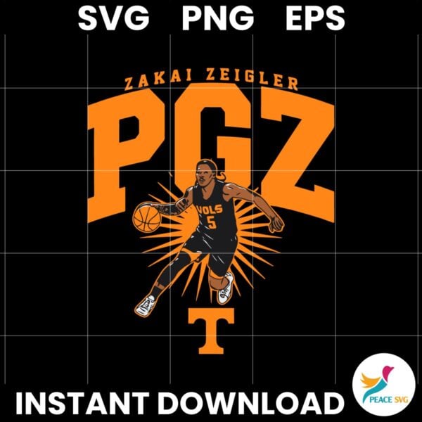 Zakai Zeigler Pgz Tennessee Volunteers Basketball SVG