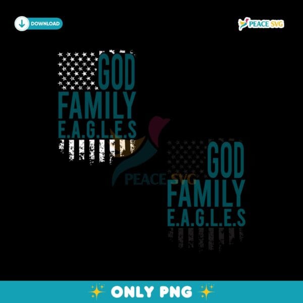 American Flag God Family Eagles PNG