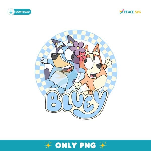 Bluey Family Cartoon Dog Checkered Png