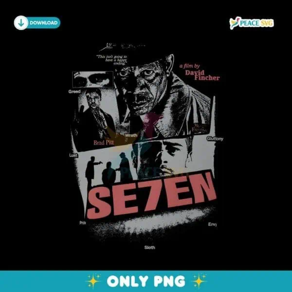 Brad Pitt Morgan Freeman Se7En PNG