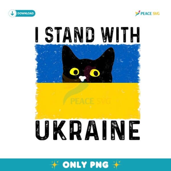 Cat I Stand With Ukraine Cat Support PNG