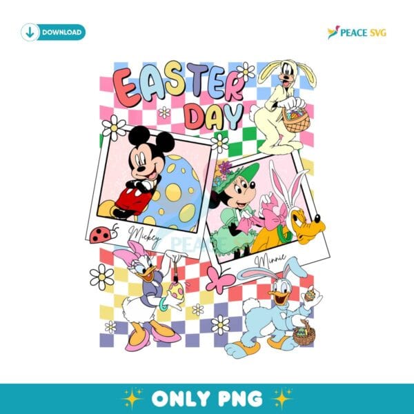 Checkered Bunny Easter Day Disney Photo PNG