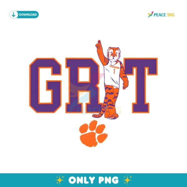 Clemson Tigers Basketball Mascot Grit PNG