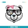 Cool Mama Bear Pink Bow Coquette PNG