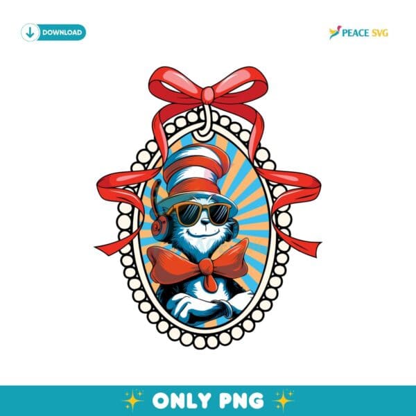 Coquette Bow Dr Seuss Mirror Cat In The Hat PNG