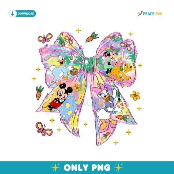 Coquette Bow Glitter Easter Disney Friends PNG