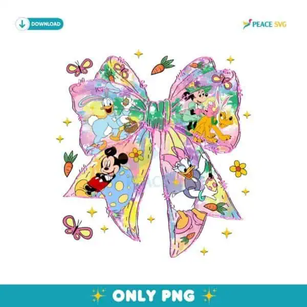 Coquette Bow Glitter Easter Disney Friends PNG