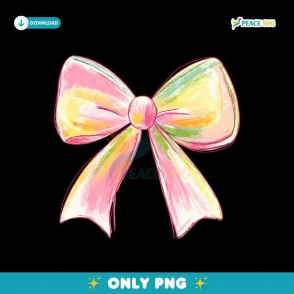 Coquette Bow Hand Drawn Crayon Style PNG