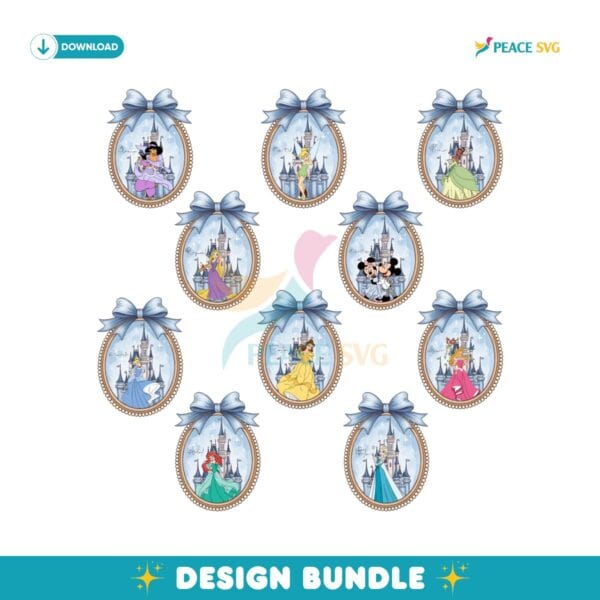 Coquette Disney Princess In Mirror Bundle PNG