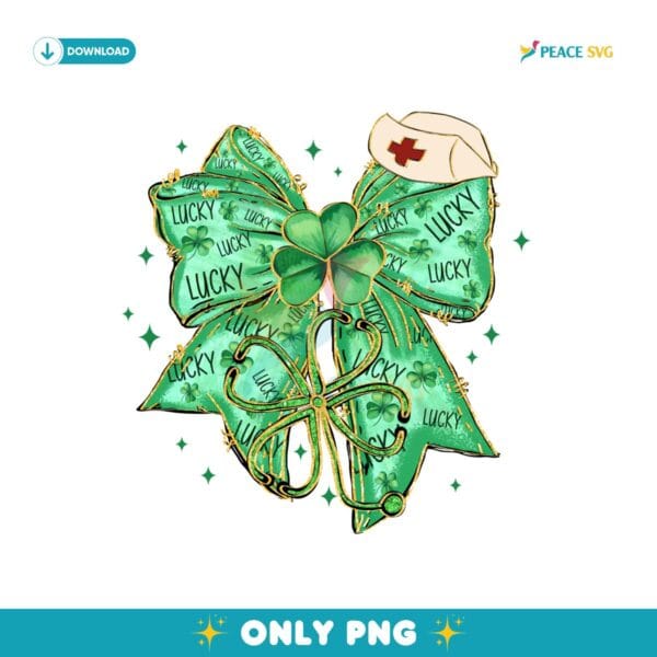 Coquette Patricks Day Bow Nurse Shamrock Lucky Irish PNG