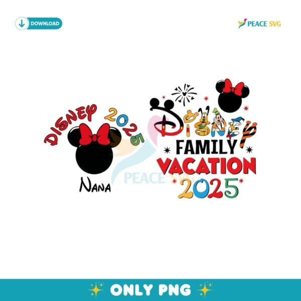 Custom Disney Family Vacation 2025 Mickey Mouse Png