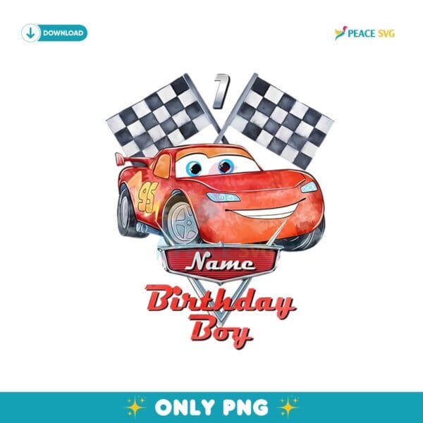 Custom Name Birthday Boy Lightning McQueen Png