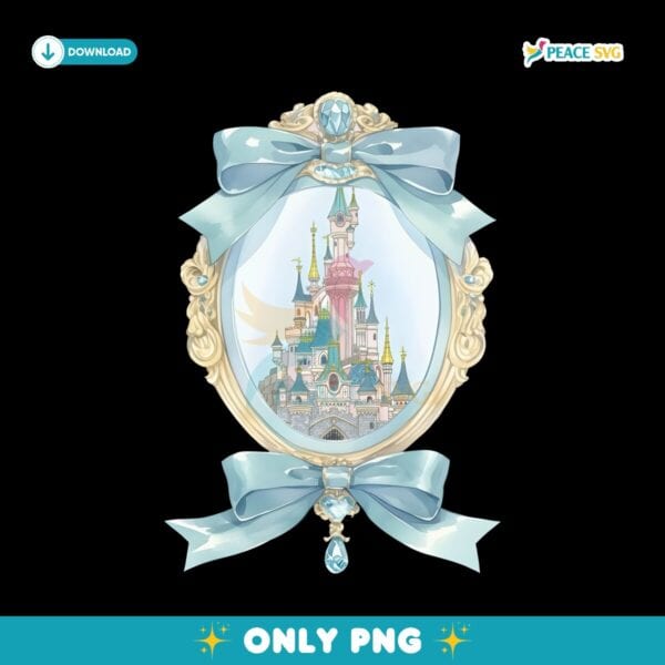 Disney Castle Mirror Coquette Bow PNG