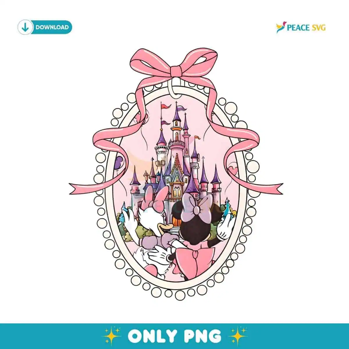 Disney Magic Mirror Coquette Bow Minnie And Daisy PNG