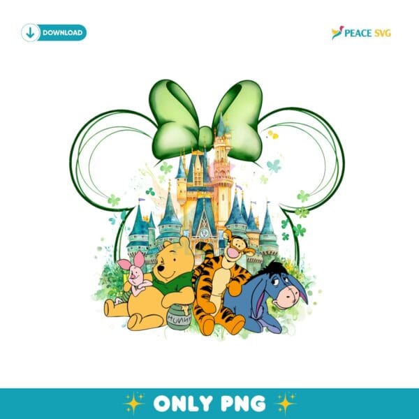 Disney Minnie Winnie Pooh Friends Patricks Day Vibe PNG