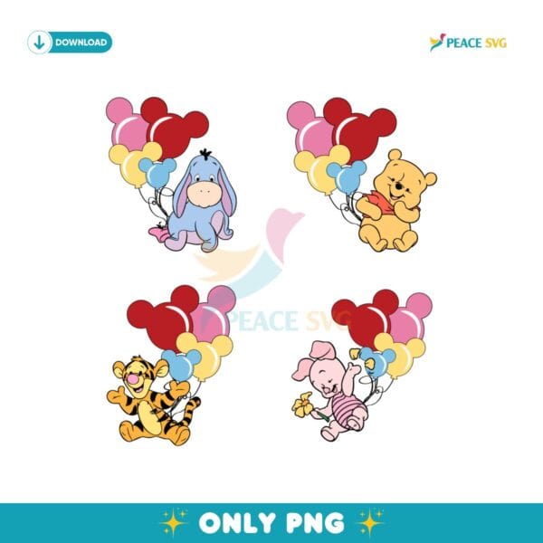 Disney Winnie The Pooh Friends Balloon PNG