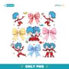 Dr Seuss Thing 1 Thing 2 Read Across America Coquette Bow PNG