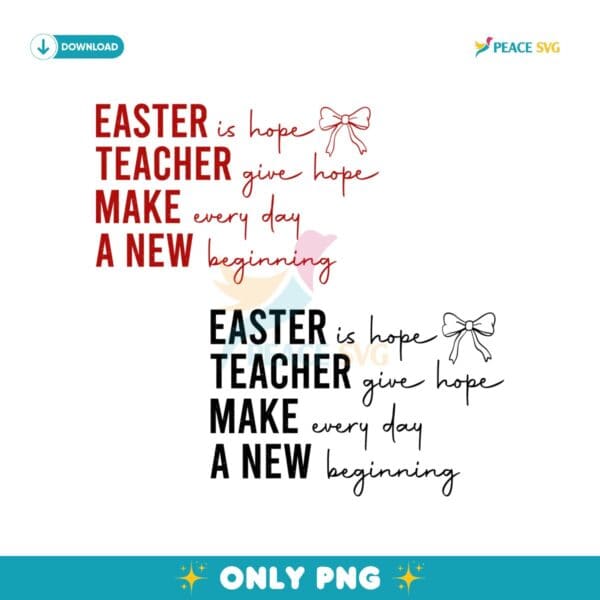 Easter Is Hope Teacher Give Hope PNG