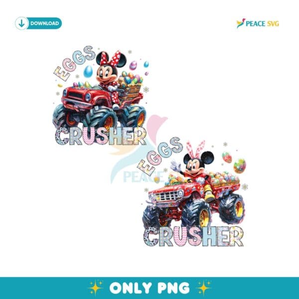 Eggs Crusher Mickey Minnie Easter Tractor PNG