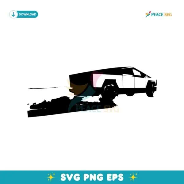 Elon Musk Tesla Cybertruck Foundation Silhoutte SVG