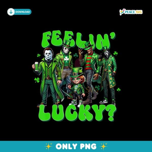 Feelin Lucky Shamrock Horror Halloween Characters Png