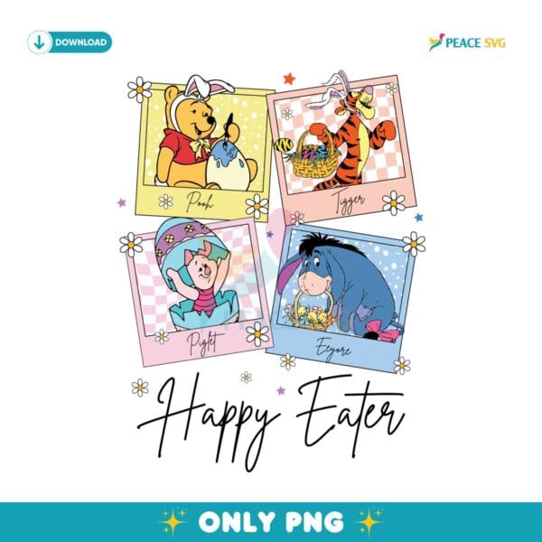 Funny Photo Winnie Pooh Happy Easter Bunny PNG