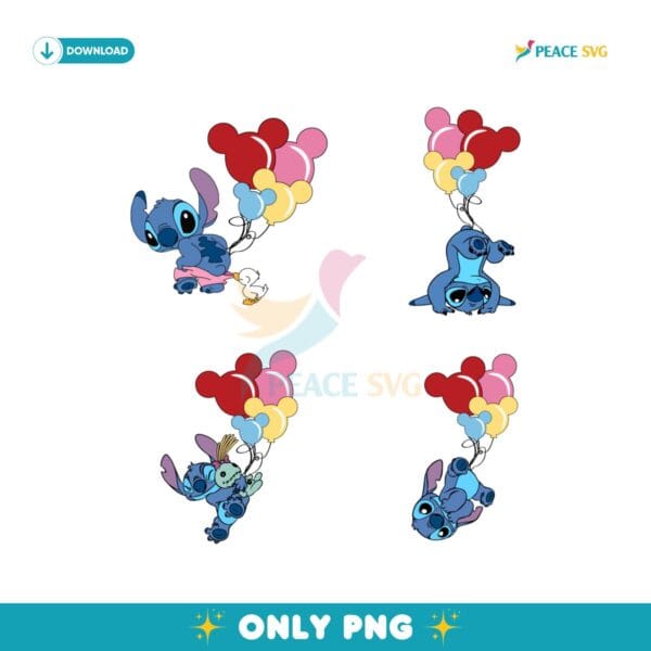 Funny Stitch Disney Balloon PNG