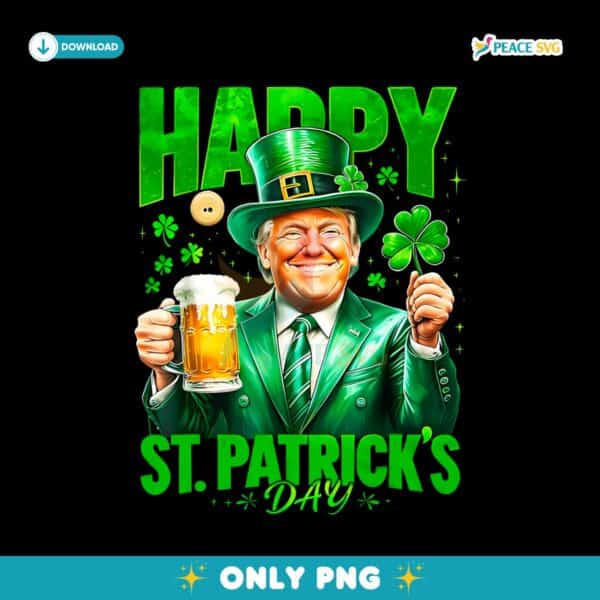 Funny Trump Happy St Patricks Day PNG