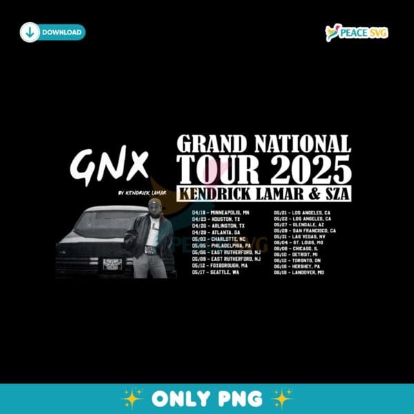 Grand National Tour 2025 Kendrick Lamar Concert Tour Png