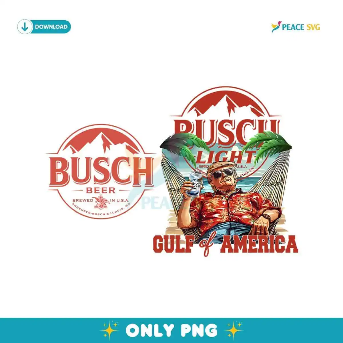 Gulf Of America Summer Busch Light Vintage 90s Png