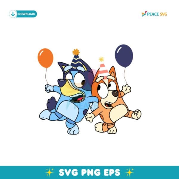 Happy Birthday Bluey And Bingo SVG Printable