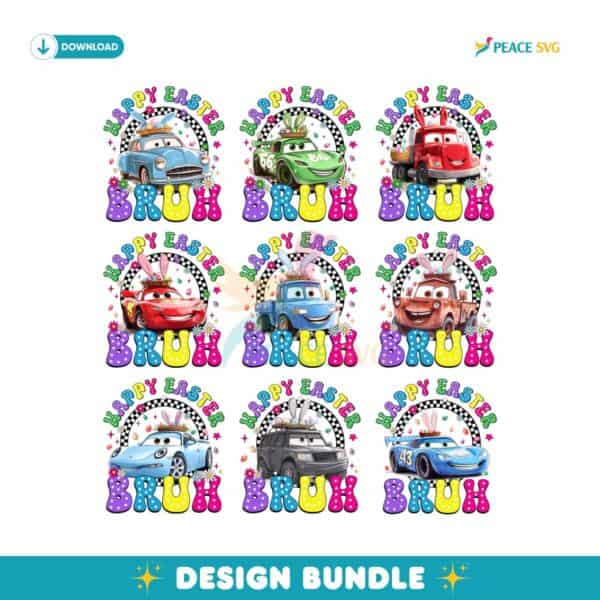 Happy Easter Bruh Bunny Pixar Cars Bundle PNG