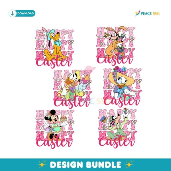 Happy Easter Disney Friends Spring Bundle PNG