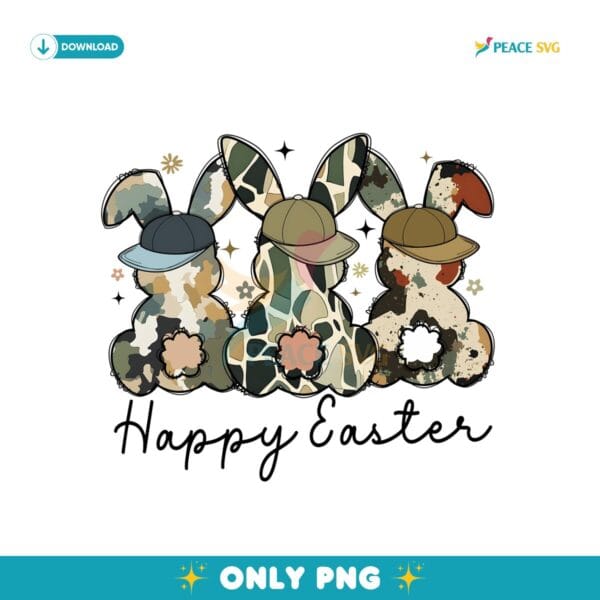 Happy Easter Egg Hunter Camo Bunny Boy Png