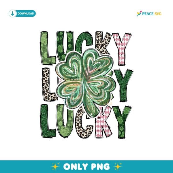 Irish Lucky Four Leaf Clover Brushstroke Leopard Png